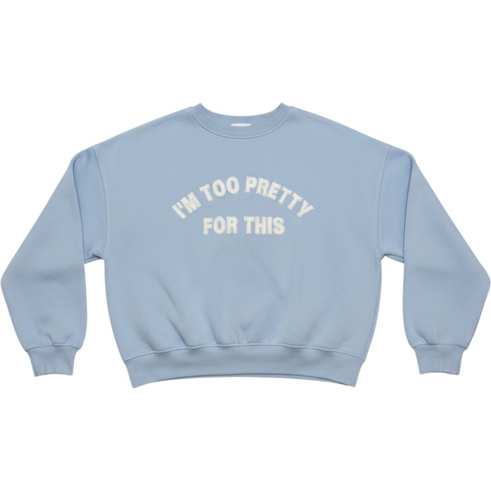 Le Lis Collection Sweatshirt Women Large Blue Excellent Im Too Pretty For This